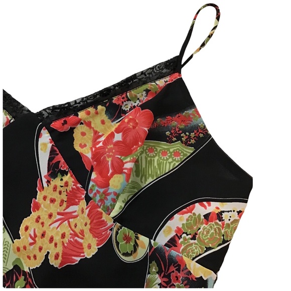 Manon Babtiste USA Tropical Floral-Print Strapless High-Low Ruffle Dress L - Picture 7 of 15